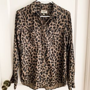 Express leopard button down shirt